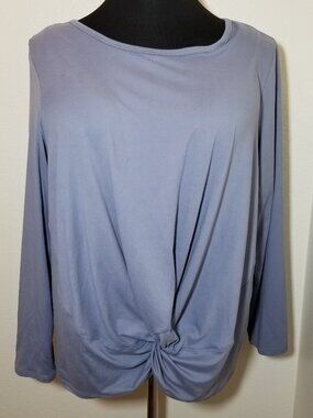 Velocity Womens 1X Slate Blue Super Soft Long Sleeve Top‎ Active Loungewear NWT